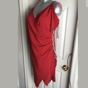 Almost Famous Trendy Red Faux Wrap Size 3X Dress
